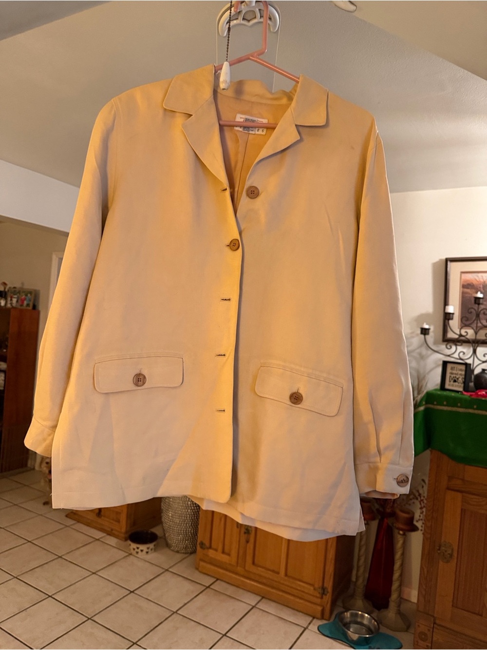 Classic Women's Light Yellow Button-Front Jacket